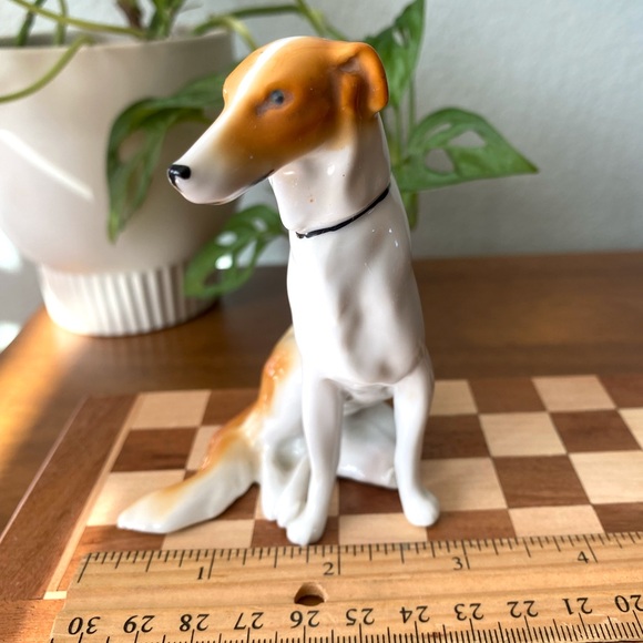 Vintage Fritz Pfeffer Gotha Porcelain Russian Wolfhound Borzoi 4” Whippet dog - Picture 7 of 9